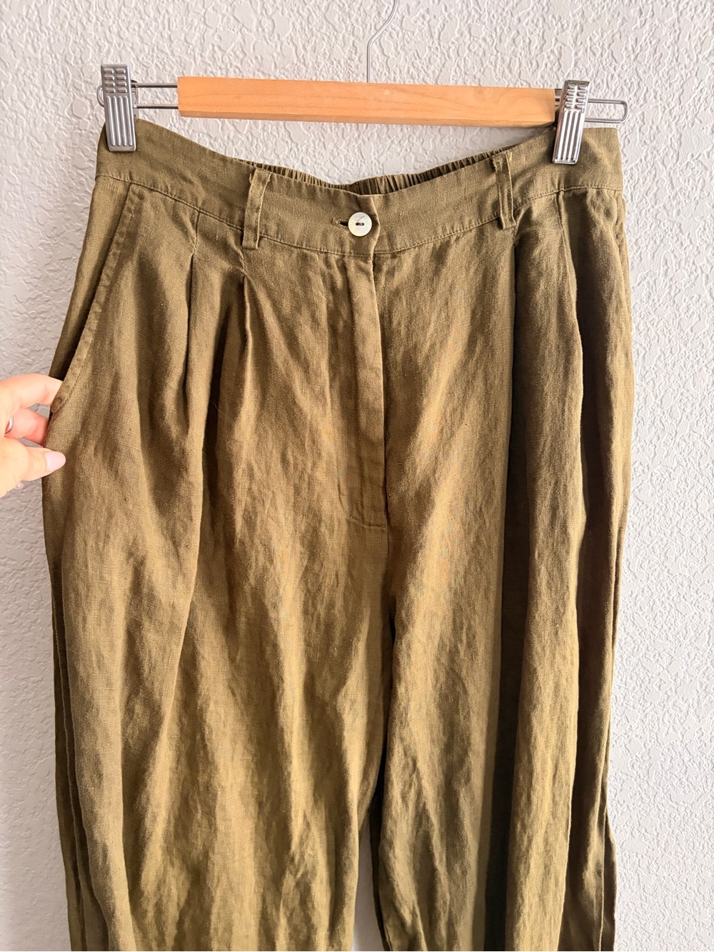 Donni Pleated Linen Trousers Size S - Picture 3 of 6